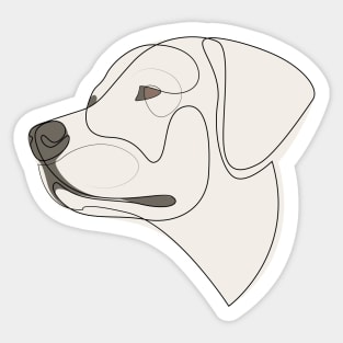 Labrador Retriever - one line drawing with colour Sticker